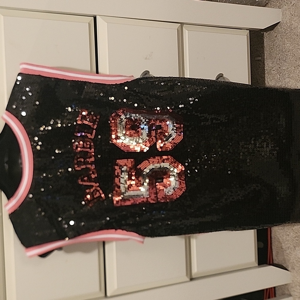 Barbie Jersey sequin Tank Black and pink Barbie Top - Picture 9 of 16